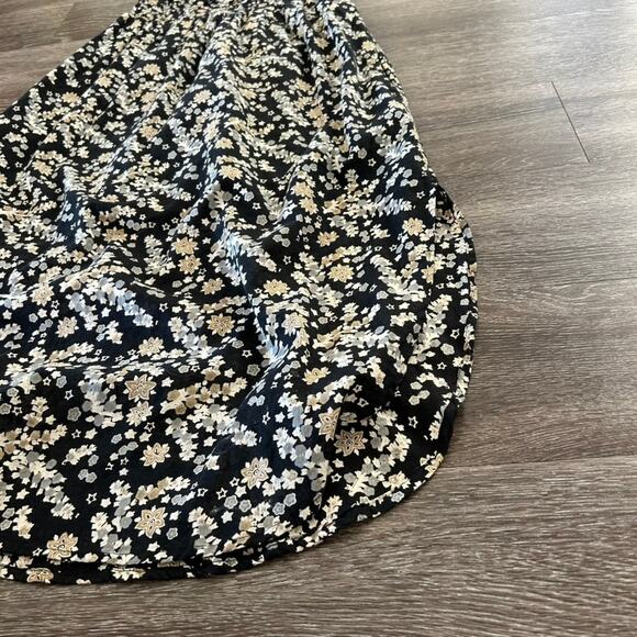 EUC Banjanan Floral Maxi Dress Size Small Black 100% Cotton Sleeveless Layering - Picture 13 of 15